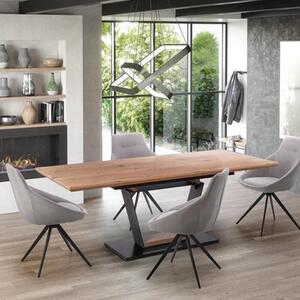 Tavolo allungabile moderno da pranzo 160/220 rovere dorato nero Lino