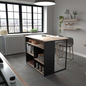 Tavolo bar bancone moderno 110x80 cucina isola rovere nero Bistrot