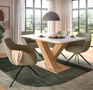 Tavolo allungabile moderno da pranzo 150/190 rovere bianco Freddie