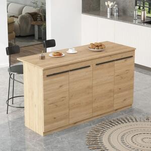 Tavolo bar bancone moderno 160x60 cm cucina penisola rovere Spoon