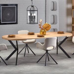 Tavolo allungabile rotondo moderno da pranzo 100/250 rovere nero Vex