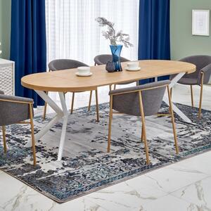Tavolo allungabile rotondo moderno da pranzo 100/250 rovere bianco Vex