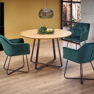 Tavolo rotondo moderno da pranzo 120 rovere nero Limbo