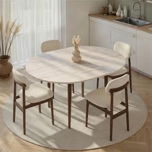 Tavolo allungabile moderno rotondo 100x100 cm marmo noce Parma