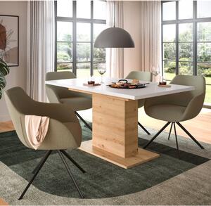 Tavolo allungabile moderno da pranzo 150/190 rovere bianco Opera