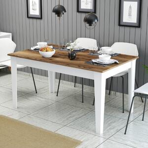 Tavolo moderno da pranzo rettangolare 145x88 cm bianco noce Parigi