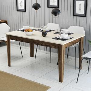 Tavolo moderno da pranzo rettangolare 145x88 cm noce beige Parigi