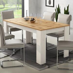 Tavolo da pranzo allungabile moderno 160/220 cm bianco opaco rovere Elva