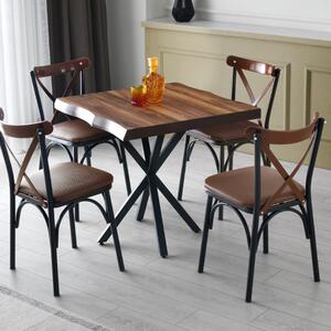 Tavolo da pranzo classico quadrato 80x80 cm noce Dona