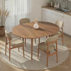 Tavolo allungabile moderno rotondo 100x100 cm rovere scuro Parma