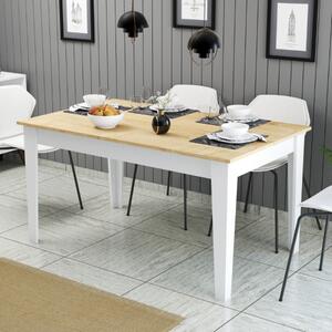 Tavolo moderno da pranzo rettangolare 145x88 cm bianco rovere Parigi