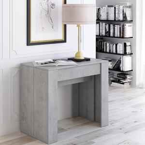 Tavolo consolle allungabile 237 cm 10 posti moderno grigio cemento Svela