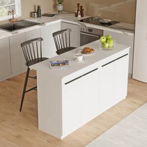 Tavolo bar bancone moderno 160x60 cm cucina penisola bianco Spoon