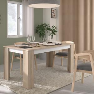 Tavolo da pranzo moderno cucina 158x88 rovere bianco Vona