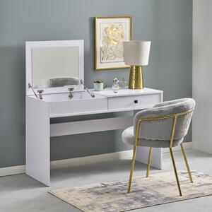 Toeletta trucco scrivania moderna salvaspazio specchio 120xH140 bianco Life Style