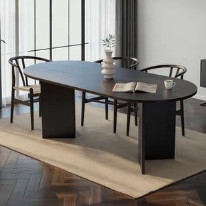 Tavolo moderno da pranzo rettangolare 200x90 cm legno nero Ferrara