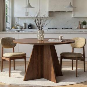 Tavolo moderno da pranzo rotondo 120x120 cm noce Segovia