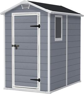 Casetta da giardino Keter Manor 4x6, 130x192x198cm, capacità 3,8m³, resistente alle intemperie, senza manutenzione, grigio