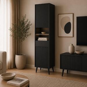 Vetrina vetrinetta moderna soggiorno 47xH193 antracite Elisir