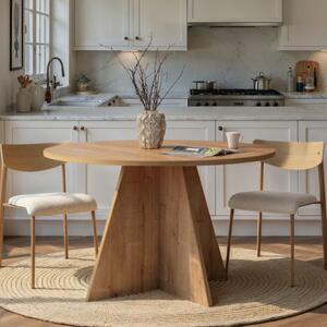 Tavolo moderno da pranzo rotondo 120x120 cm rovere Segovia