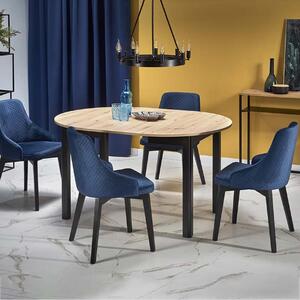 Tavolo rotondo allungabile 102/142 cm moderno design rovere nero Lucca