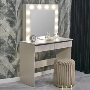 Toeletta trucco con luci moderna salvaspazio specchio 94xH140 beige Style Small