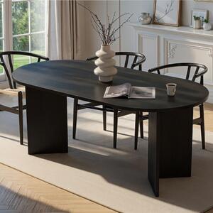 Tavolo moderno da pranzo rettangolare 180x90 cm legno nero Ferrara