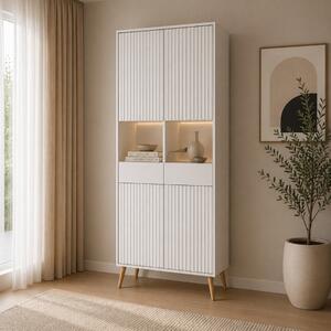 Vetrina vetrinetta moderna soggiorno 91xH193 bianco Elisir