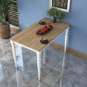 Tavolo moderno salvaspazio rettangolare 120x70 cm noce bianco Trento