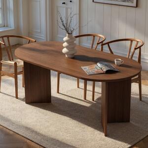 Tavolo moderno da pranzo rettangolare 180x90 cm noce Ferrara