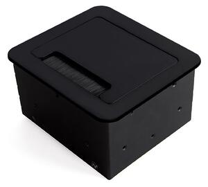 Multipresa Atom 14 per Scrivania Verniciato Nero Acciaio e Tecnoplastica e Alluminio Emuca