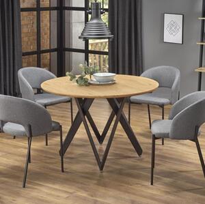 Tavolo rotondo 120 moderno da pranzo rovere antracite Tulipano