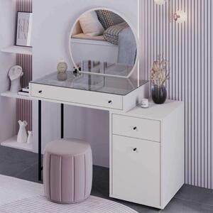 Toeletta trucco moderna salvaspazio specchio 110xH126 tortora Beauty