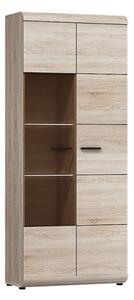 Vetrina alta moderna soggiorno 2 ante 80xH194 rovere chiaro Nature