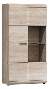 Vetrina moderna soggiorno 2 ante 80xH158 rovere chiaro Nature