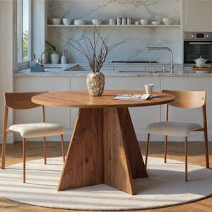 Tavolo moderno da pranzo rotondo 120x120 cm rovere scuro Segovia