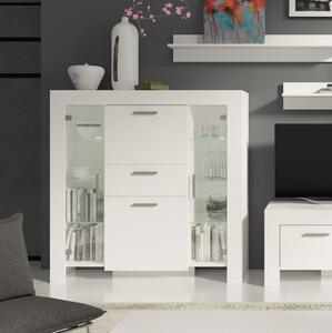 Vetrinetta mobile contenitore buffet 130xH131 bianco Yuma