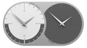 CalleaDesign Orologio World clock a 2 fusi – grigio quarzo