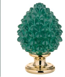 Bongelli preziosi pigna ornamentale da mobile verde base oro lucido h 17