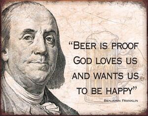 Targa in metallo Ben Franklin - Beer