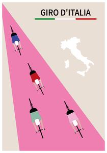 Illustrazione Giro d Italia, Poster Paperago