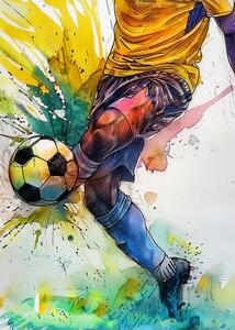 Illustrazione Sport Watercolor Football, Justyna Jaszke