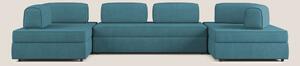 Liberty divano panoramico con pouf estraibile e schienali movibili in