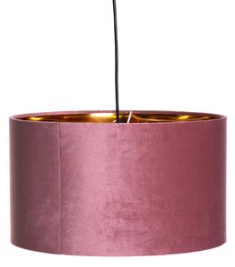 Lampada a sospensione moderna rosa con oro 40 cm - Rosalina