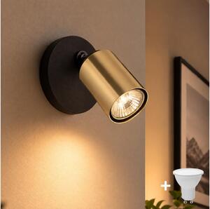 Faretto da parete LED TOP 1xGU10/10W/230V nero/oro