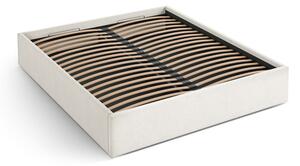 Letto matrimoniale imbottito color crema con contenitore/senza testiera con rete inclusa 160x200 cm Susan – Micadoni