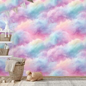 Carta da parati – Nuvole arcobaleno pastello