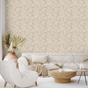 Carta da parati – Motivo ornamentale vintage beige