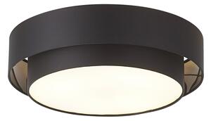 Plafoniera moderna nera 50cm 3 luci - Drum Duo