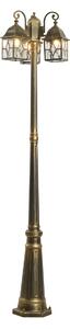 Lanterna da esterno classica oro antico con vetro trasparente 198cm IP44 - London